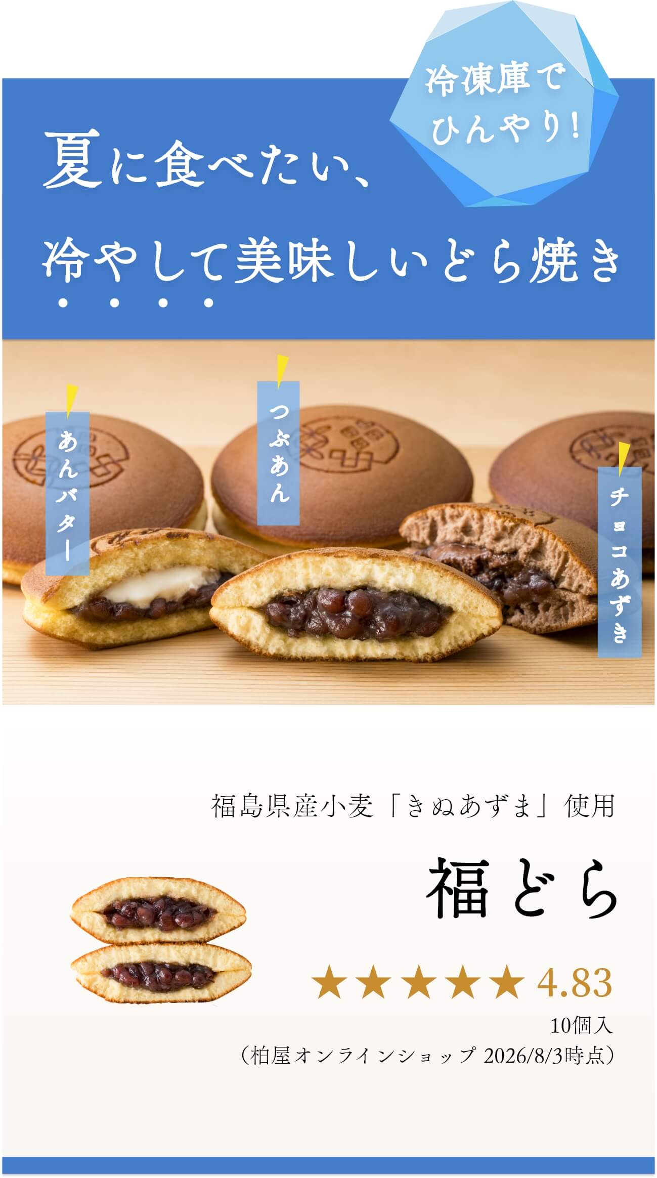 冷やして美味しいどら焼き