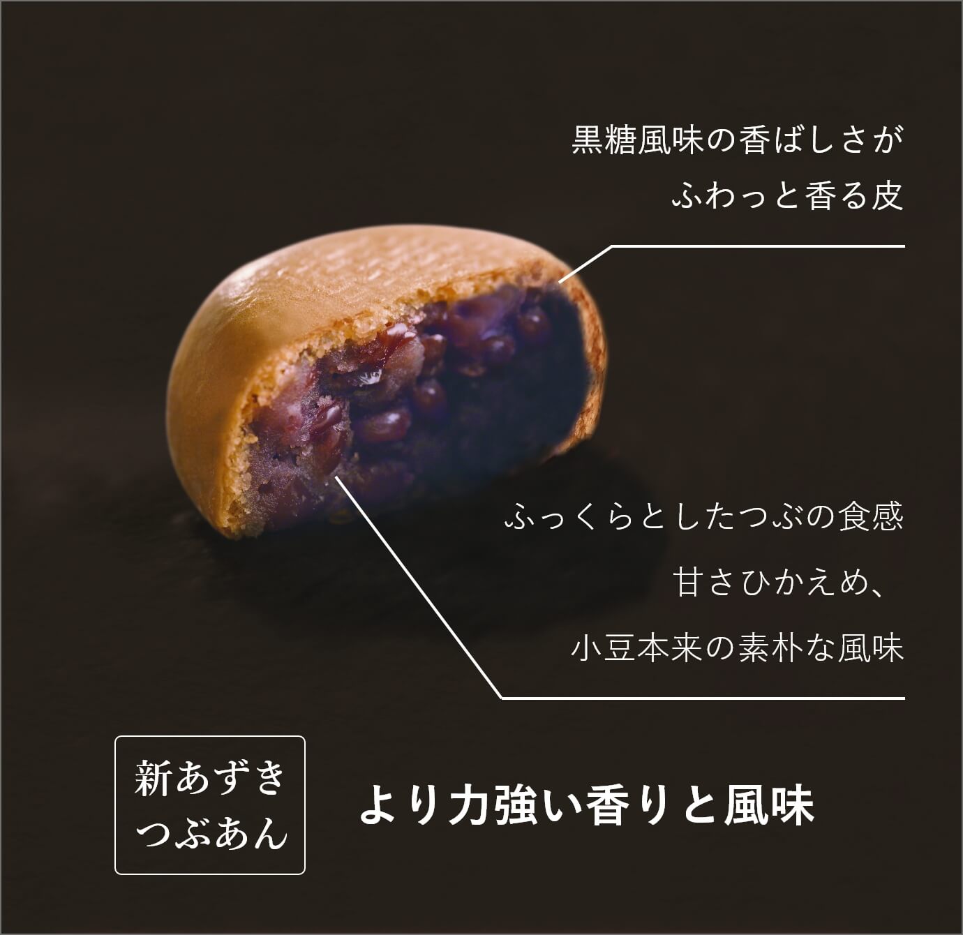 つぶあんはより力強い香りと風味